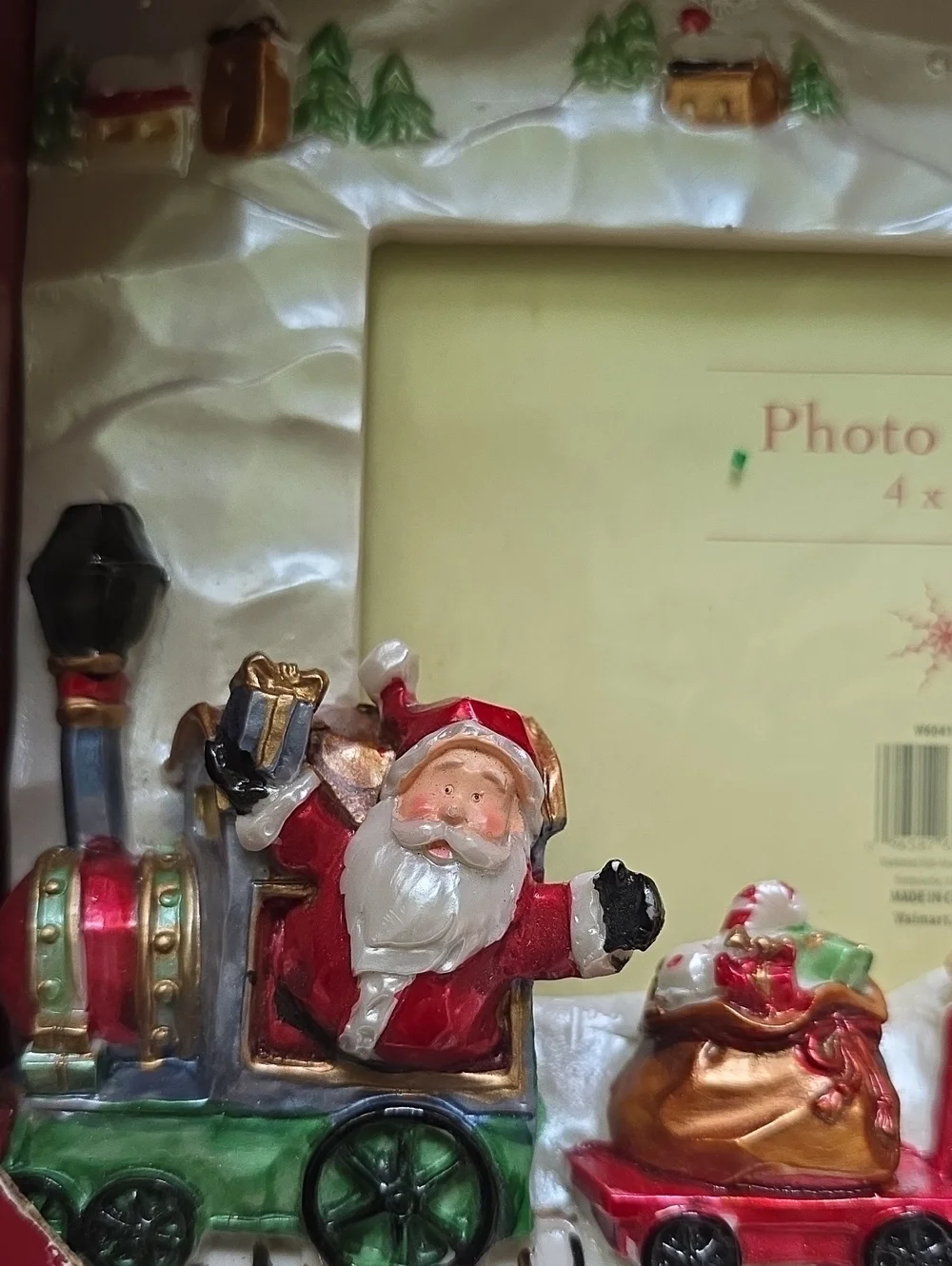 Holiday Santa Train Photo Frame - Red & Green